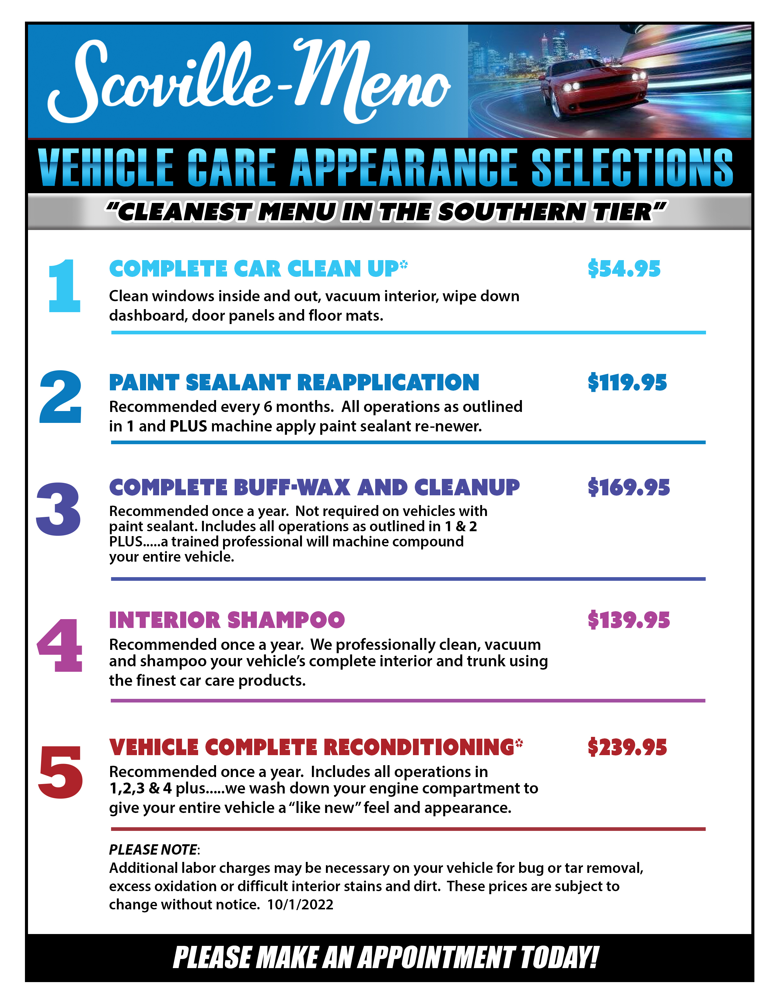 this is an image of the scoville meno Vehicle Care Appearance Selection